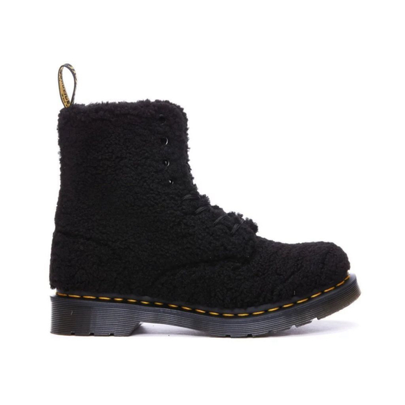 New Dr. Martens 1460 Pascal Faux Shearling Black Boots - Picture 2 of 12